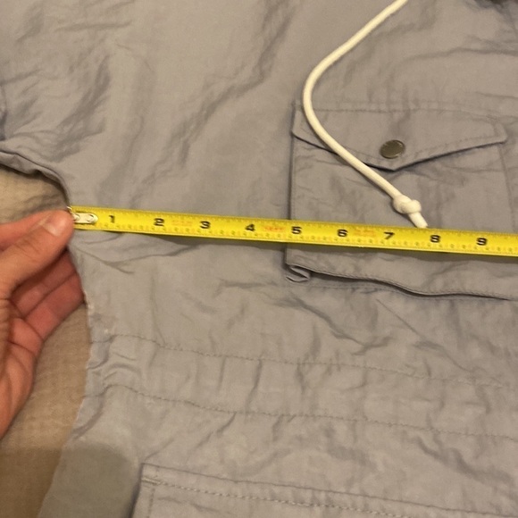 Rag & Bone blue gray light rain jacket with hood and pockets. Size L - Picture 10 of 11